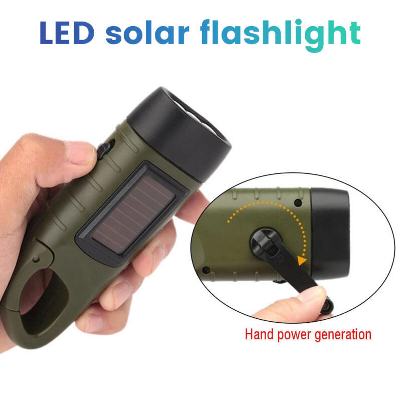Fishing Boat Navigation Light - Lanterna LED Recarregável Solar com Manivela
